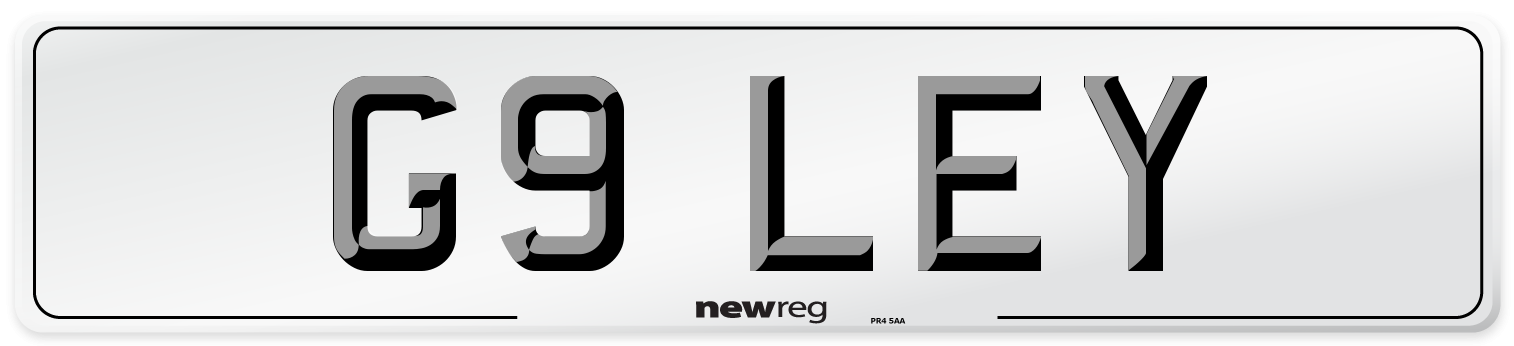 G9 LEY Number Plate from New Reg